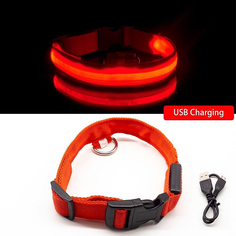 GreenZech Usb charging dog collar anti-lost/avoid car accident for puppies Red Xs  neck 28-40 cm