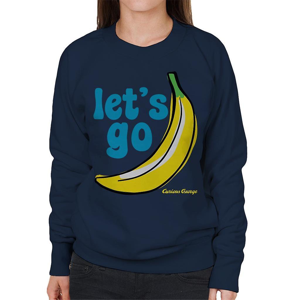 Curious George Let's Go Banana Women's Sweatshirt Navy Blue X-Large