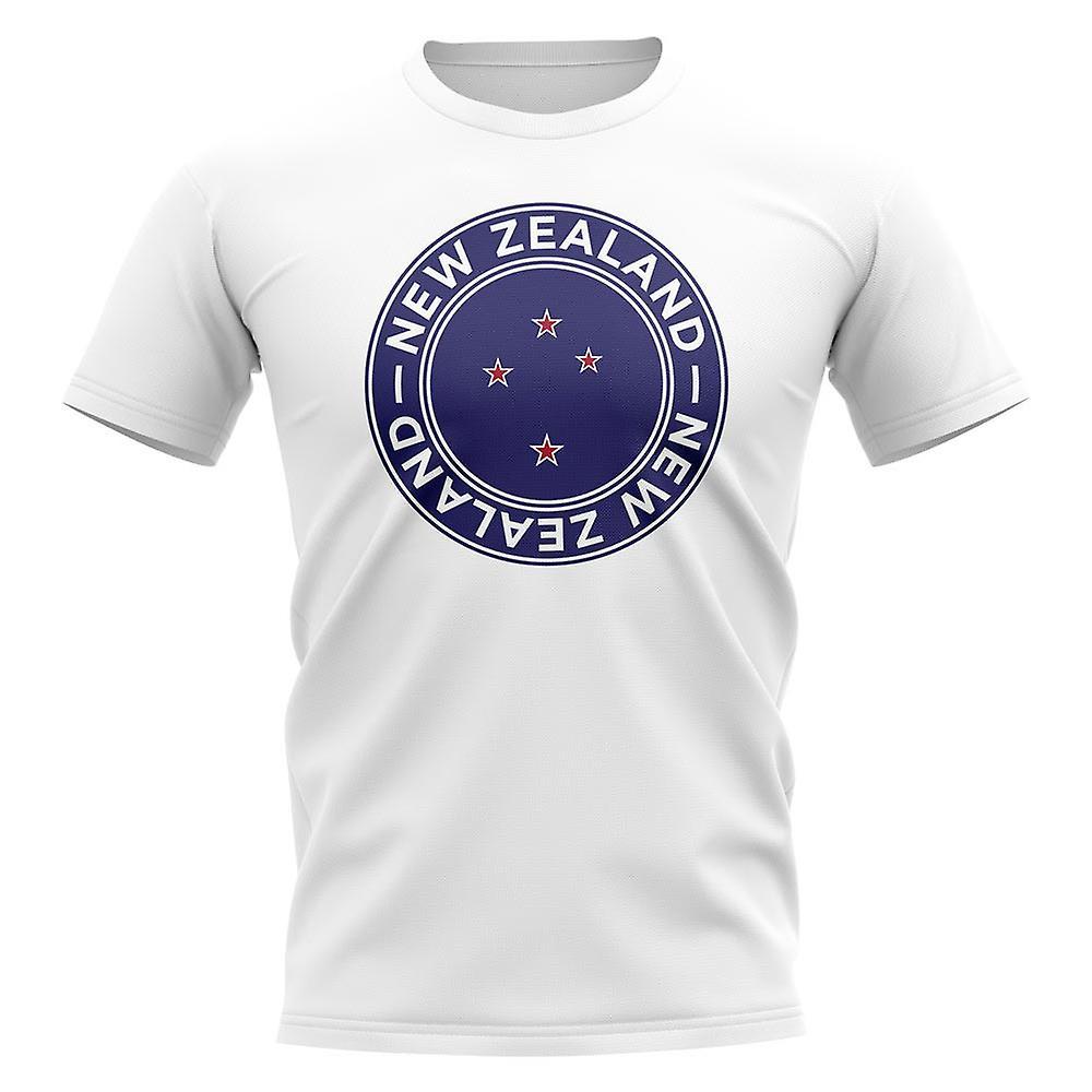 UKSoccerShop New Zealand Football Badge T-Shirt (White) XLW