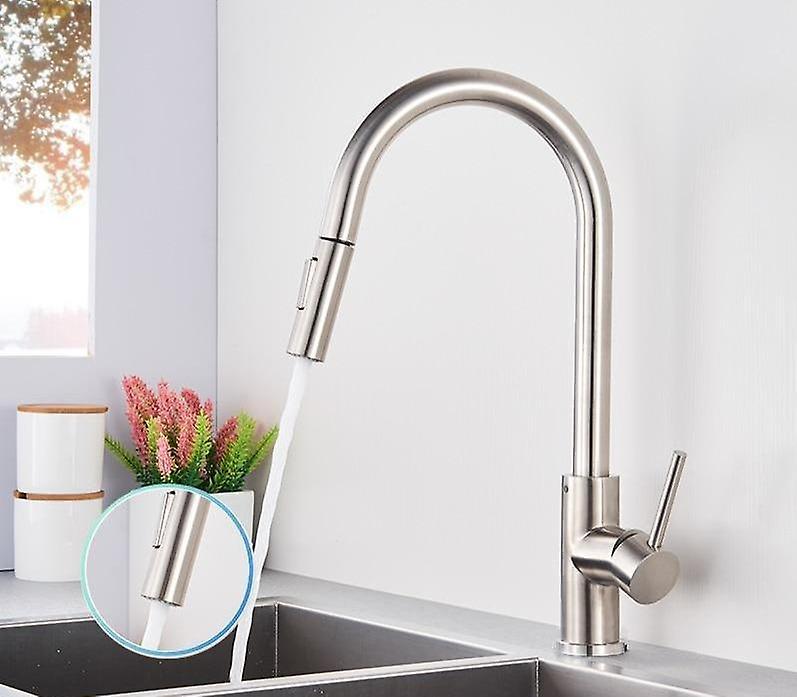 Slowmoose 360-rotation Brushed Faucet - Pull Out Sink Water Tap Single Handle TYPE A Brush Nickel