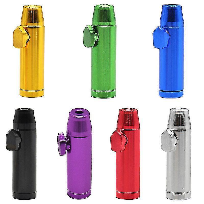 Shun Metal Flat Bullet Rocket Snuff Sniffer Snuff Snorter Sniffer Snuff Dispenser Red