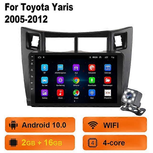 Loerss 4G+64G Carplay For Toyota Yaris XP90 2005 - 2012 Car Radio Multimedia Video Player Navigation GPS Android No 2din 2 din dvd (2G 16G)with camera