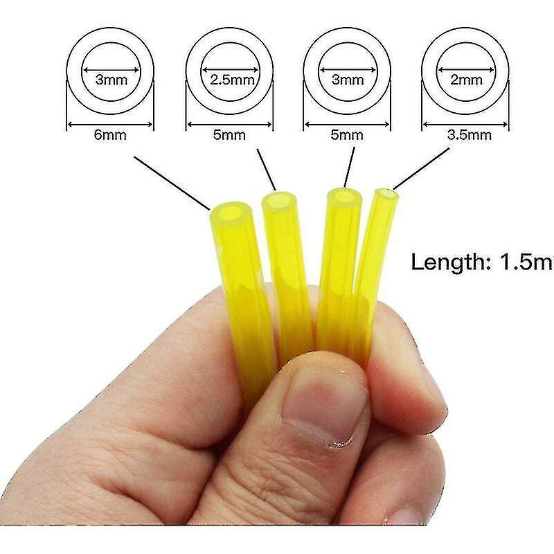 Jnnjv Pieces Petrol Hoses Length 1.5m Universal Fuel Line Hose Garden Tools Transparent Yellow For Blower Mower Chainsaw Lawn Mower Accessories