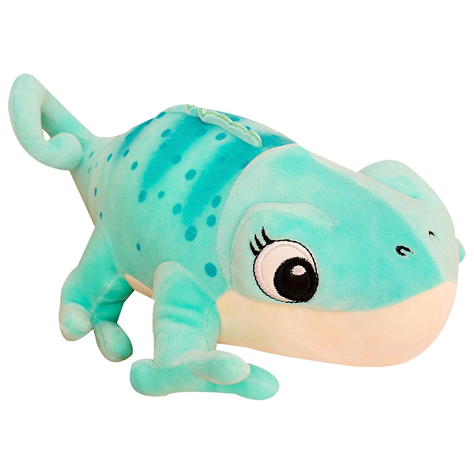 Haloppe Cute Imitation Chameleon Plush Toy Vivid Appearance Stuffed Animal Doll Kids Cartoon Plush Doll Toy Birthday Gift Blue