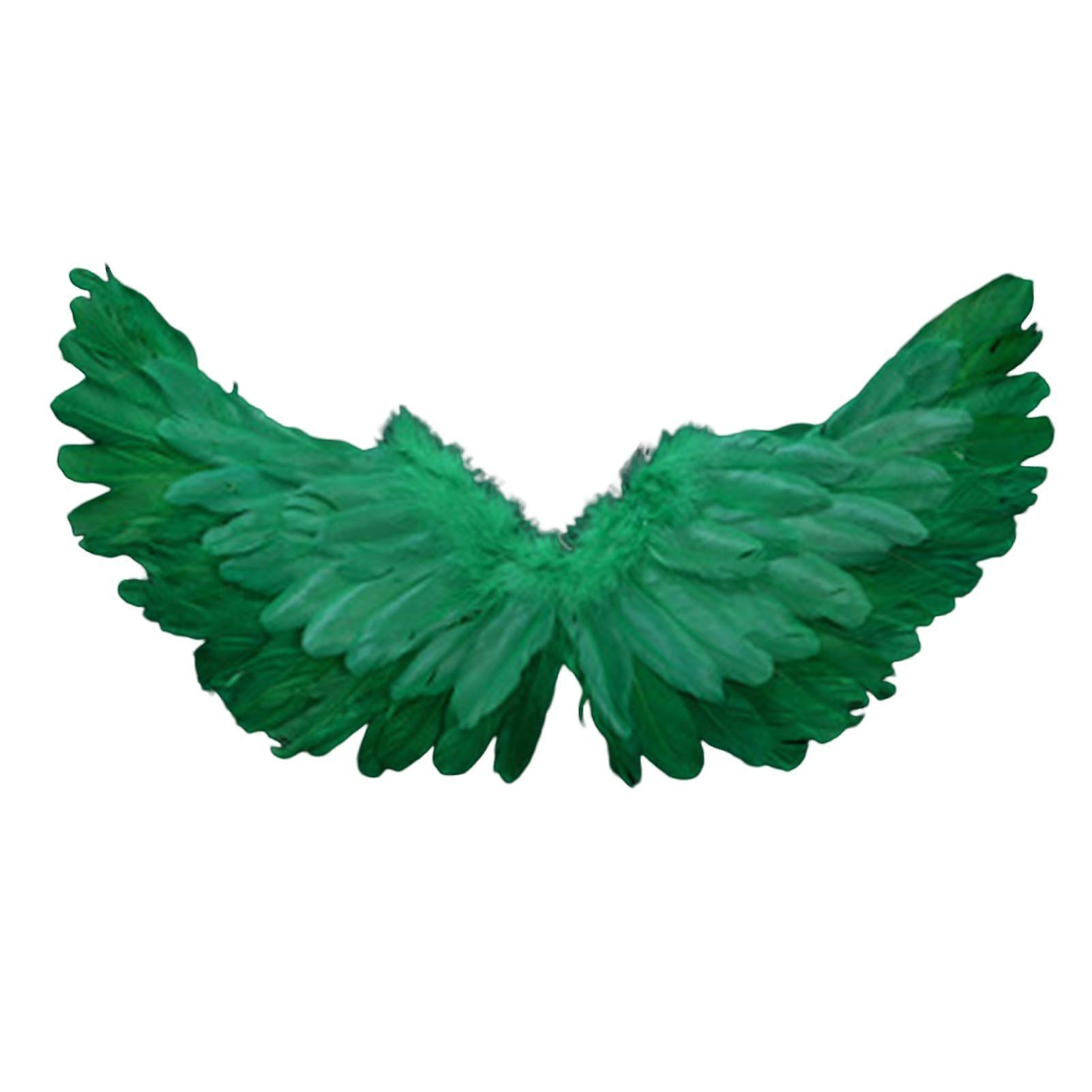 SIJIALI Angel Feather Wings with Elastic Straps Bright Color Lightweight Costume Cosplay Wings Photography Green