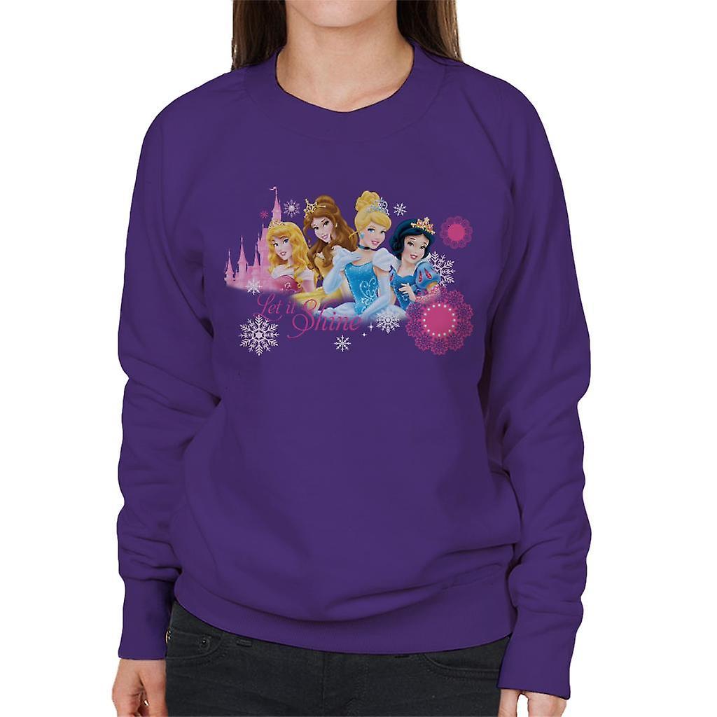 Disney Christmas Princesses Let It Shine Women's Sweatshirt Purple Small