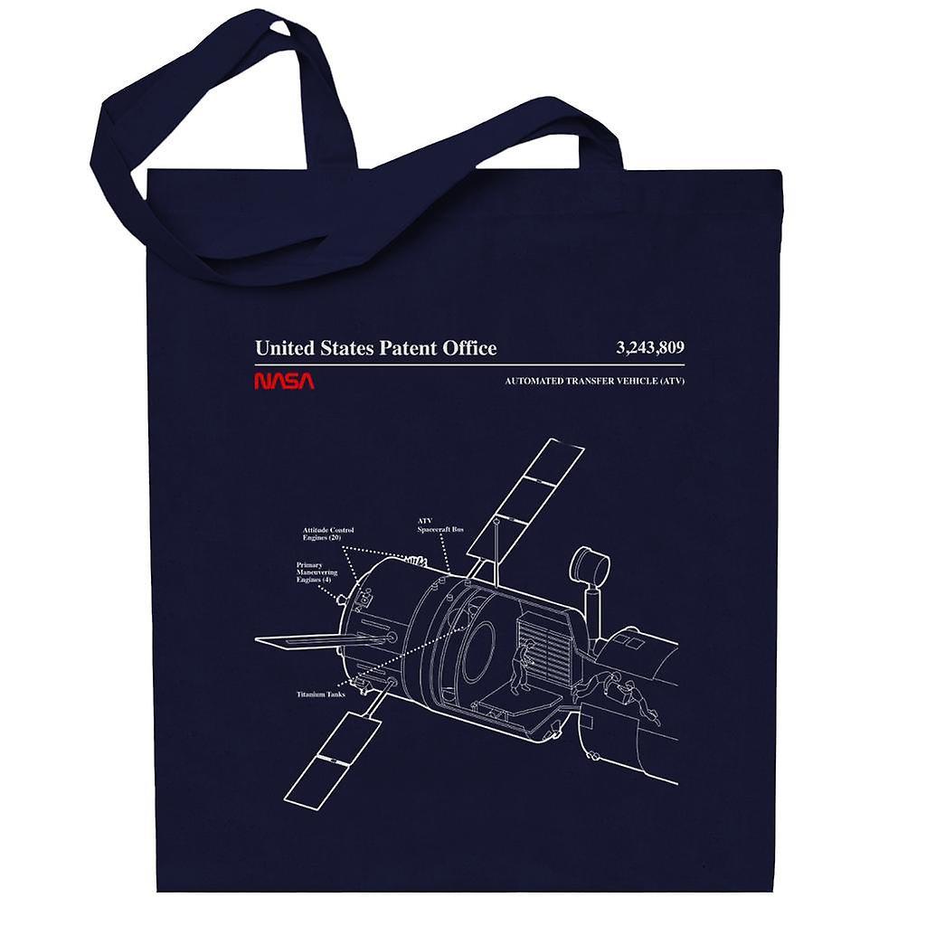 NASA Automated Transfer Vehicle Blueprint Totebag Navy Blue 38 x 42 cm