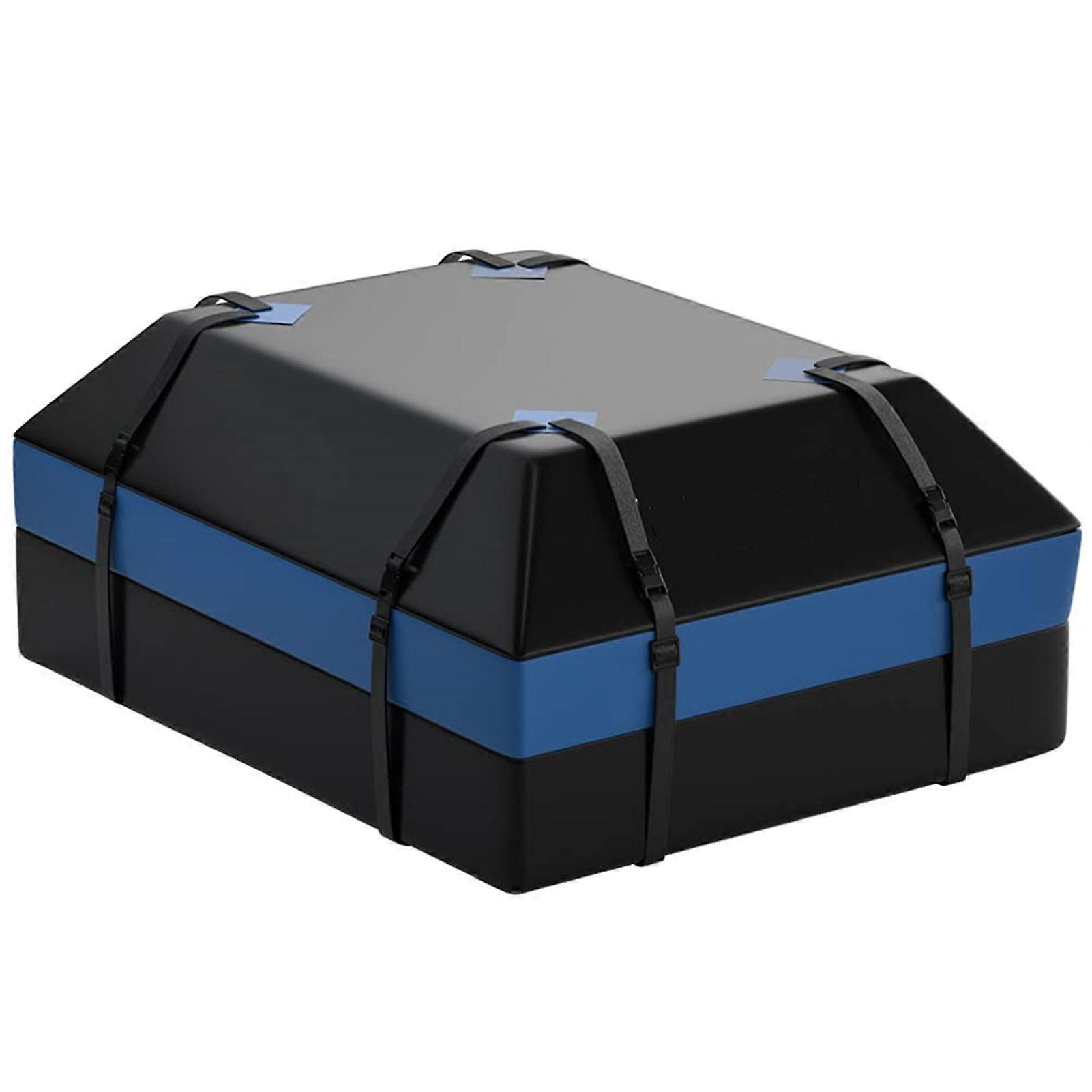 unbrand Luggage Bag Car | 600D Rooftop Cargo Carrier Without Roof Rack | 15 CF Roof Waterproof Bag For All Cars With/Without Rack Blue