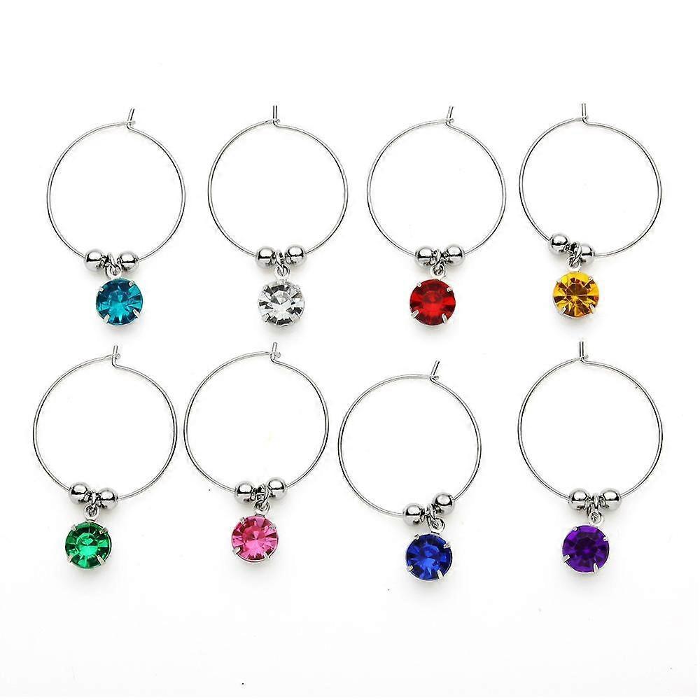 Wuhing-SJ-8 Pieces Wine Glass Charm Wine Glass Rings Tags For Goblet, Champagne Flutes Cocktails Martinis