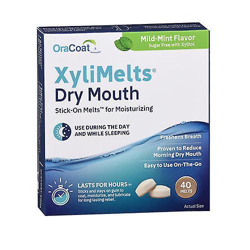 OraCoat OraCoat XyliMelts Dry Mouth Stick-On Melts Mild-Mint, 40 Melts