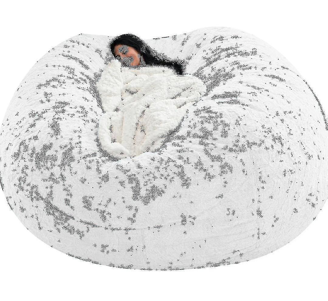 Sunset New Extra Large Bean Bag Chairs Couch Sofa Cover Indoor Lazy Lounger For Adults Kids Sellwell Without Chair White 135*65CM