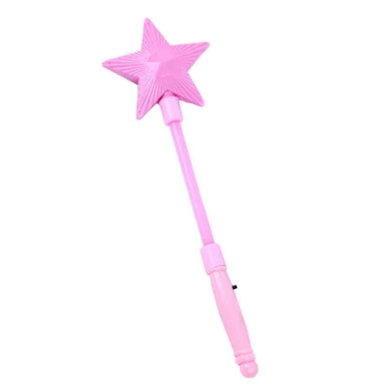 Slowmoose Plastic Led Flashing Glow Stick - Five Pointed Star Fairy Wand Kids Toy Pink