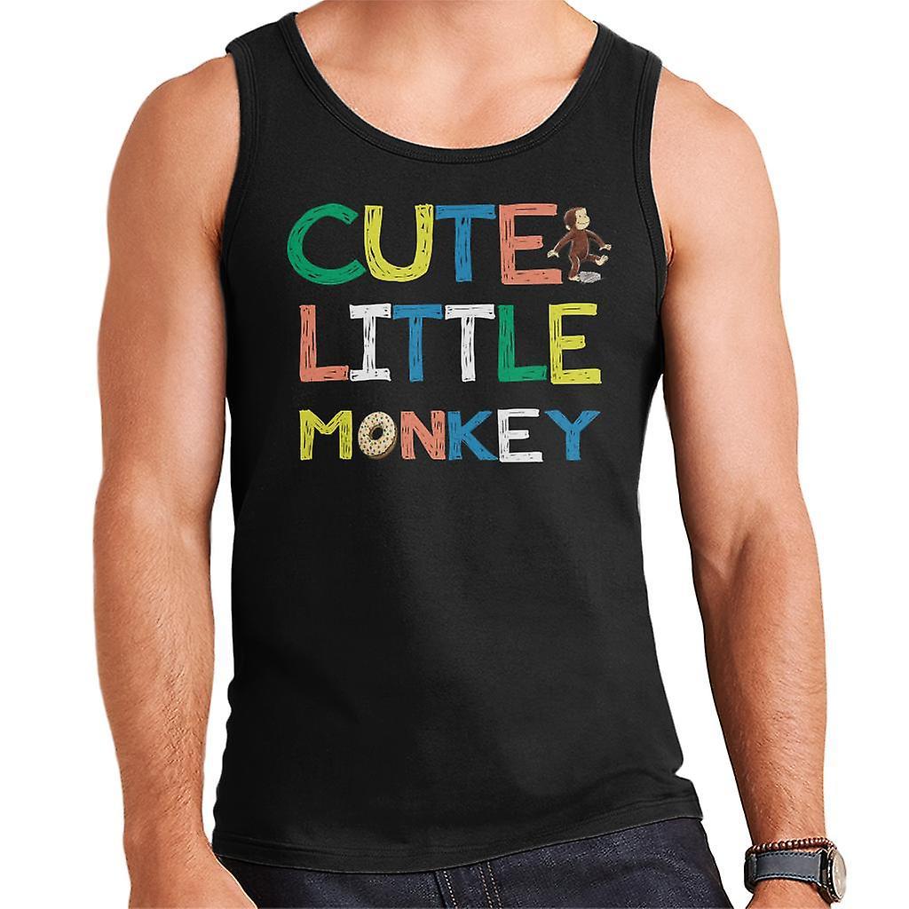 Curious George Cute Little Monkey Men's Vest Black XX-Large