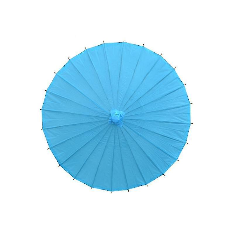 Yuntianzun Chinese Vintage Diy Blank Paper Umbrella Decor Photo Shoots Parasol Dance Props Qinhai Blue 20cm