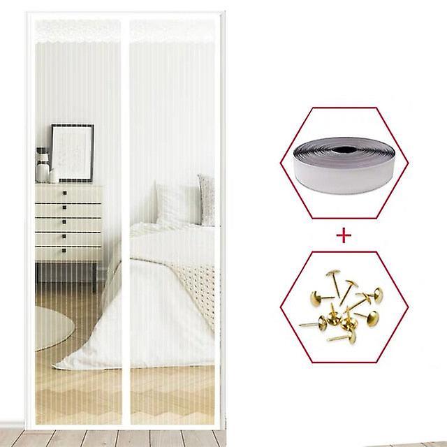 Slowmoose High-quality Magnetic Mesh Summer Anti Mosquito Net On The Door Magic Magnets 90X200CM / Pure White