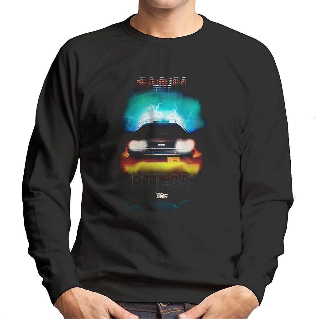 Back to the Future Delorean Headlights Design Men's Sweatshirt Black Large