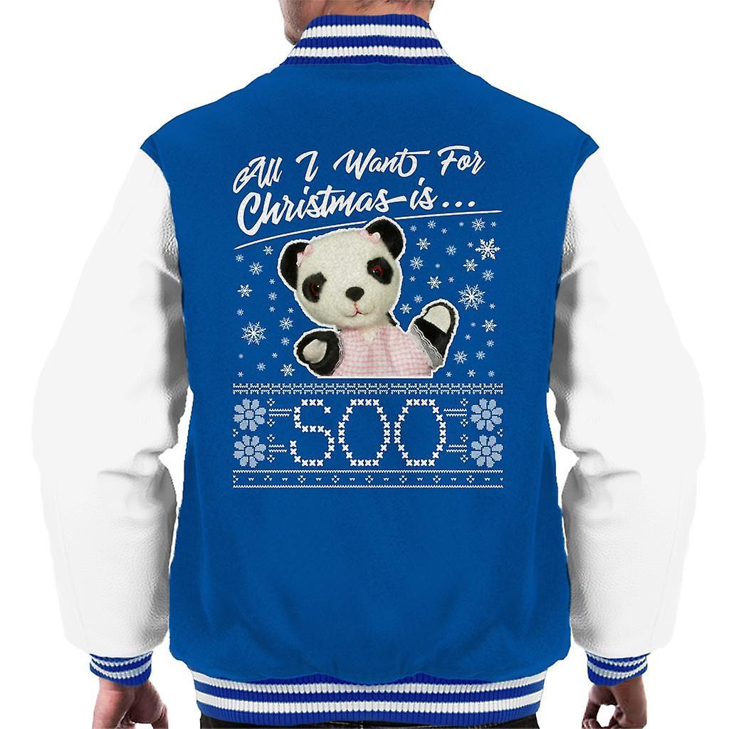 Sooty Christmas All I Want For Christmas Is Soo Men's Varsity Jacket Royal/White Medium