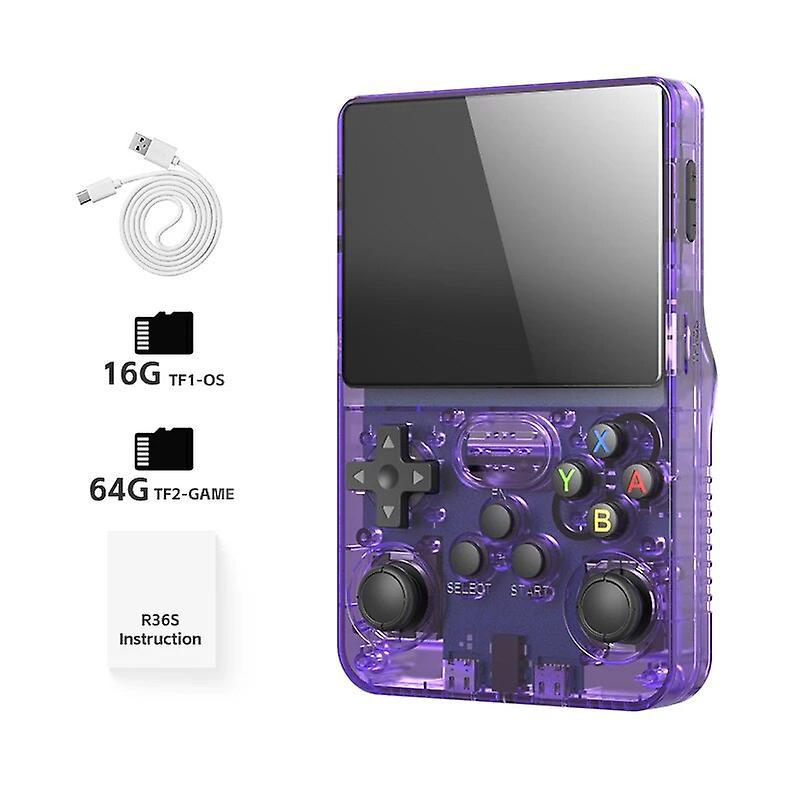 Game Console Accessories Data Frog R36s Retro Handheld Video Game Console Linux System 3.5 Inch Ips Screen 64gb Portable Pocket Video Player 64gb G...