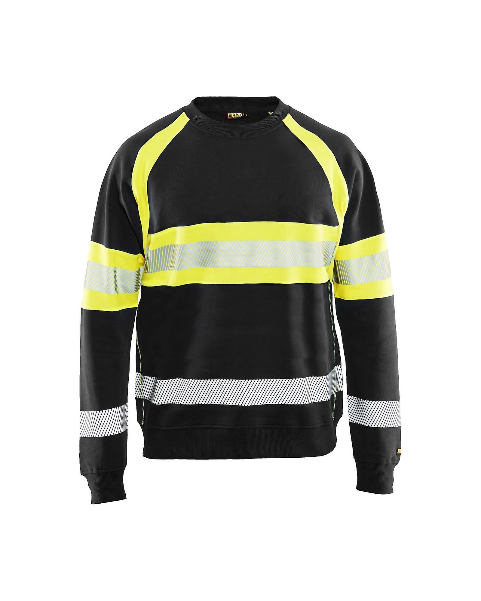 Blaklader 3359 work sweatshirt hi-vis - mens (33591158) Black/yellow Xl