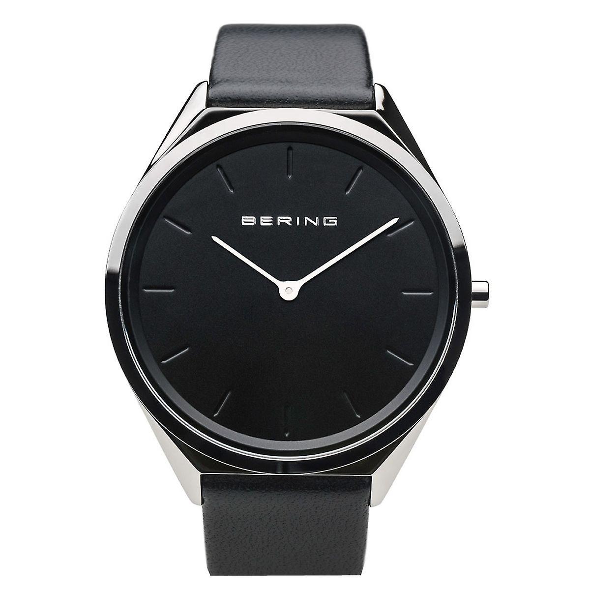 Bering Unisex Watch Wristwatch Classic - 17039-402 Leather Silver