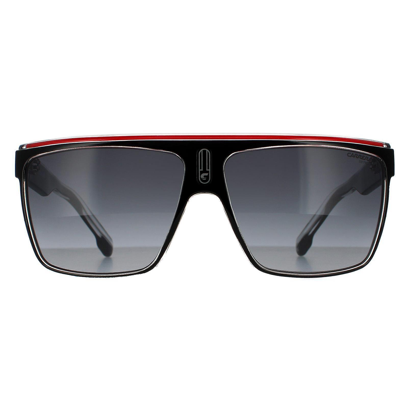 Shield Black Crystal White Red Dark Grey Gradient Sunglasses