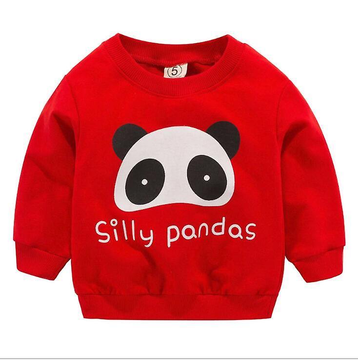 Slowmoose Baby Clothes Sweatshirts - Soft Cotton Top Cartoon Sweater, Spring Autumn 24M / Panda--red