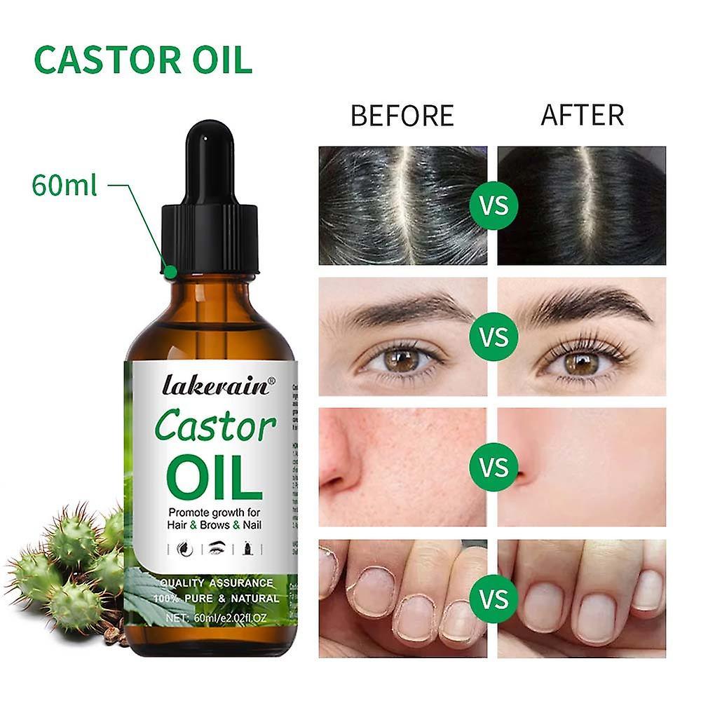 Flye Black Castor Oil 60ml Natural Black Castor Hair Oil Nourishes And Cares Hair Strengthens And Moisturizes Hair Follicles FLY1086 White