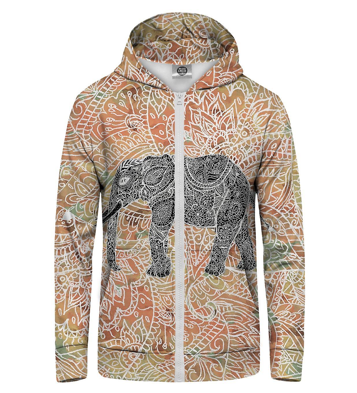 Mr Gugu & Miss Go Mr. GUGU & Miss GO Indian Elephant Hoodie Kangaroo Zip Up white M