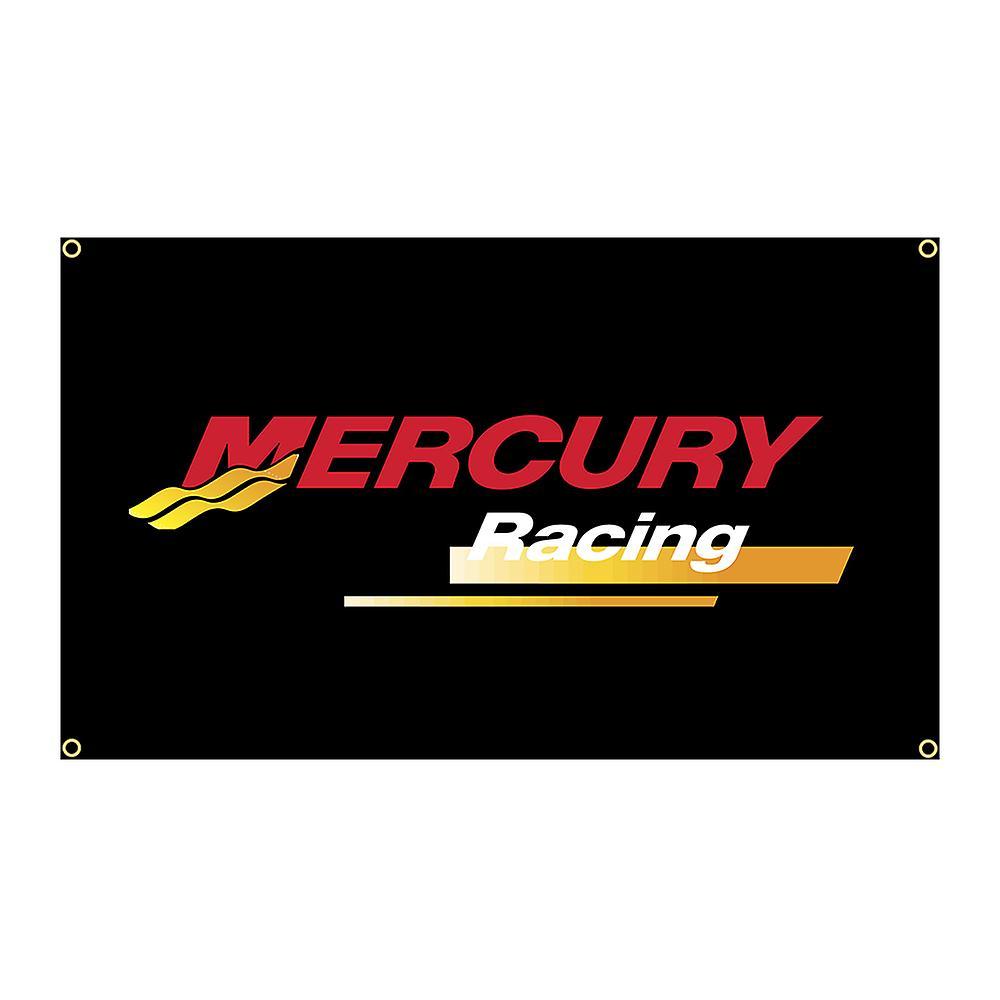 Redkid 90x150cm Mercury Racing Flag Polyester Printed Garage Or Outdoor Decoration Banner Tapestry 4 Holes In 4 Corners 90 x 150cm