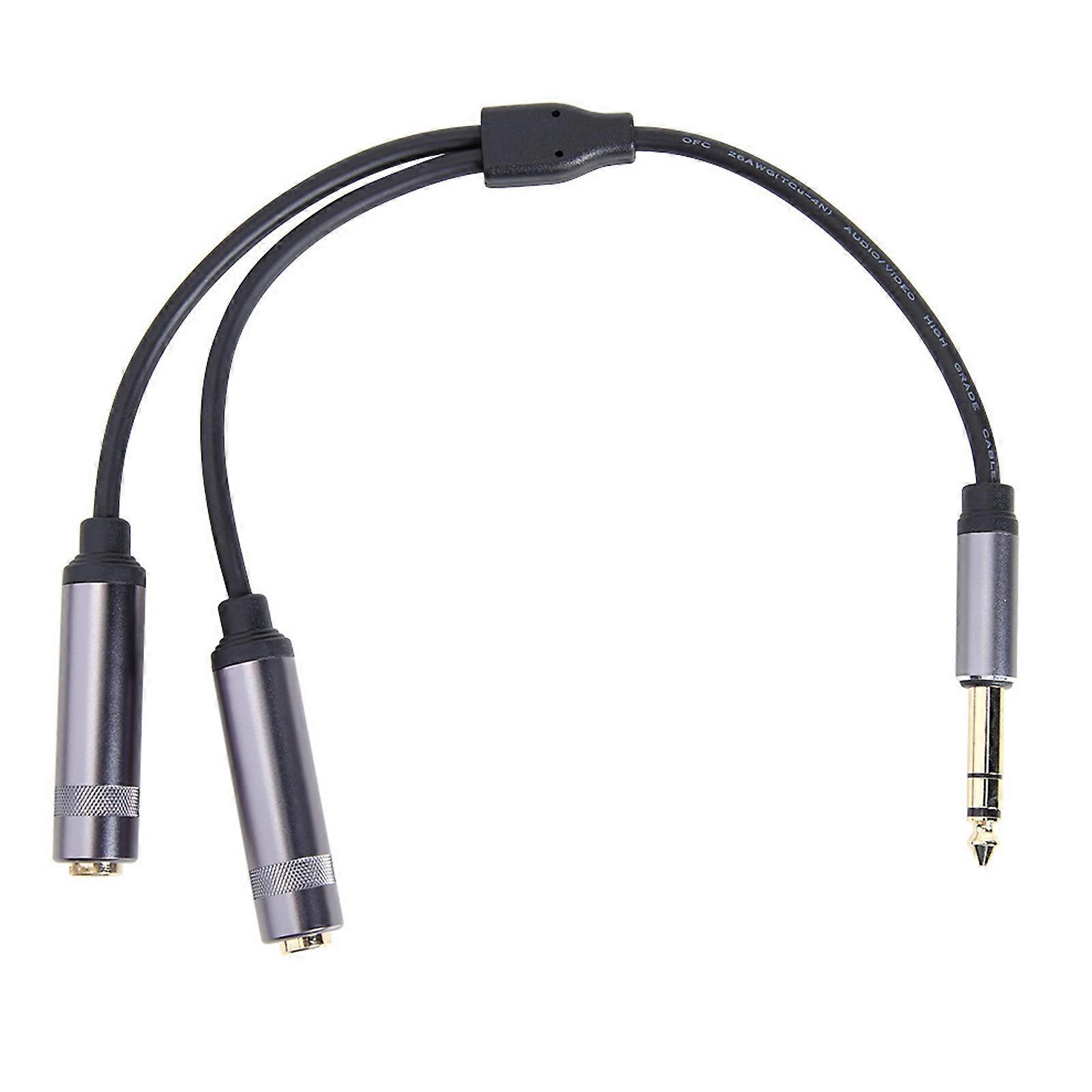 Unbrand 6.35mm 1/4 Inch Stereo Plug Male To Dual Jack Female Y-Splitter Cable Audio Cord Fg