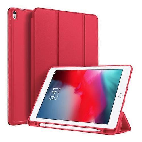 Universal DUX DUCIS OSOM SERIES Three-folding Horizontal Flip Leather Case with Pen Slots for iPad Pro 10.5 inch / Air 3 2019 Red