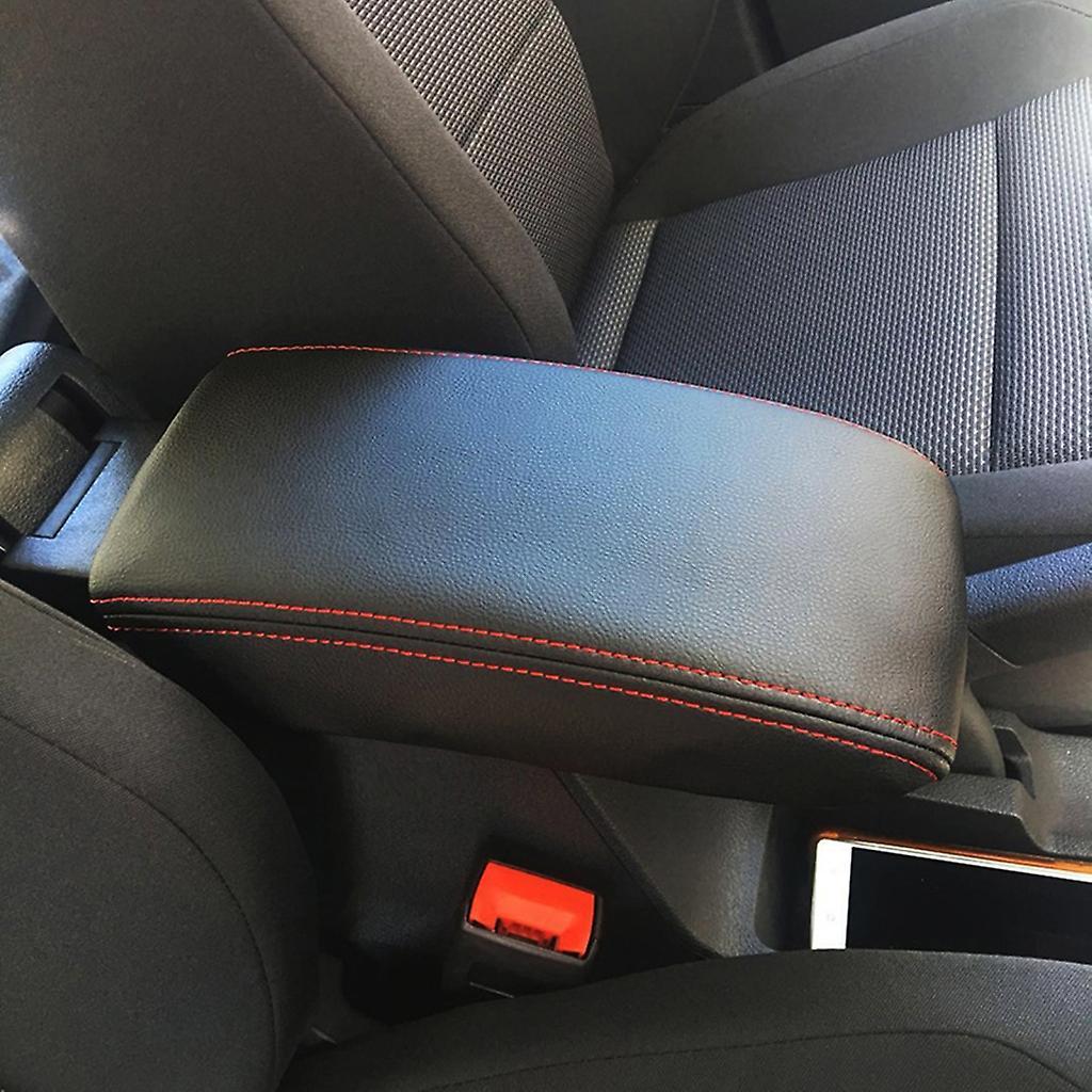 unbrand Car Center Console Cover Car Armrest Cushion Center Console Cushion for Bora Black red line