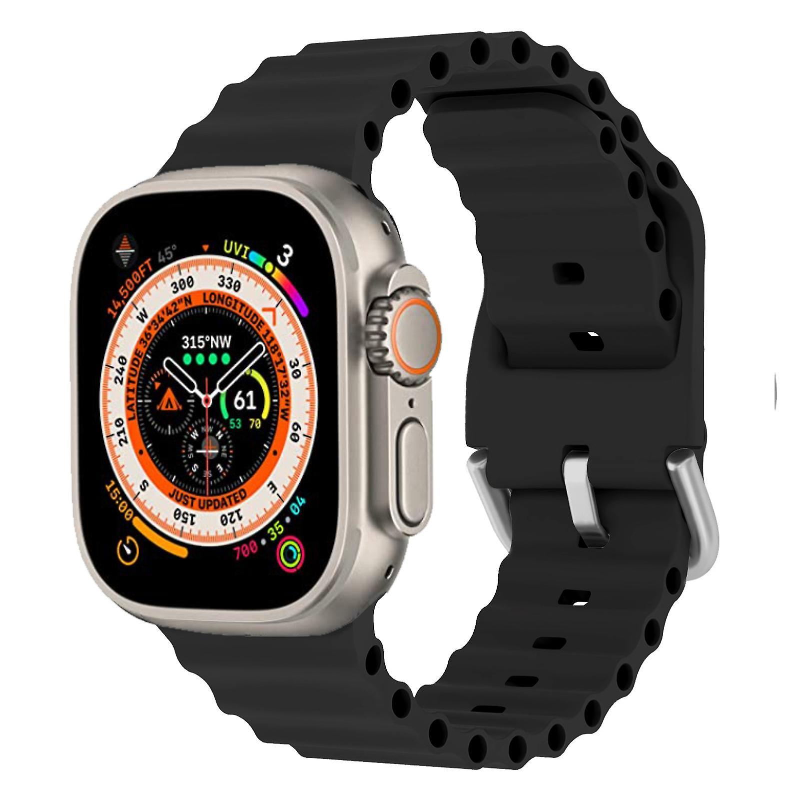 Apband Ocean Band For Apple Watch Ultra 2/ultra 49mm 45mm 41mm 44mm 40mm 42mm 38mm Women Men Silicone Strap Iwatch Sport Band For Apple Watch Serie...