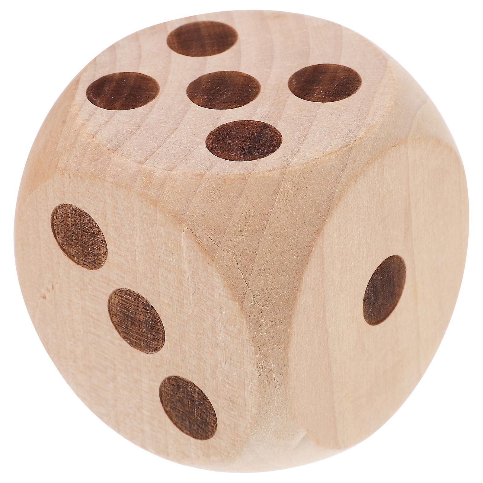 Tinksky Wooden Dice Large Wood Dice Game Dice Prop Blank Wooden Dice Wooden Point Dice Game Dice 6.00X6.00X6.00CM