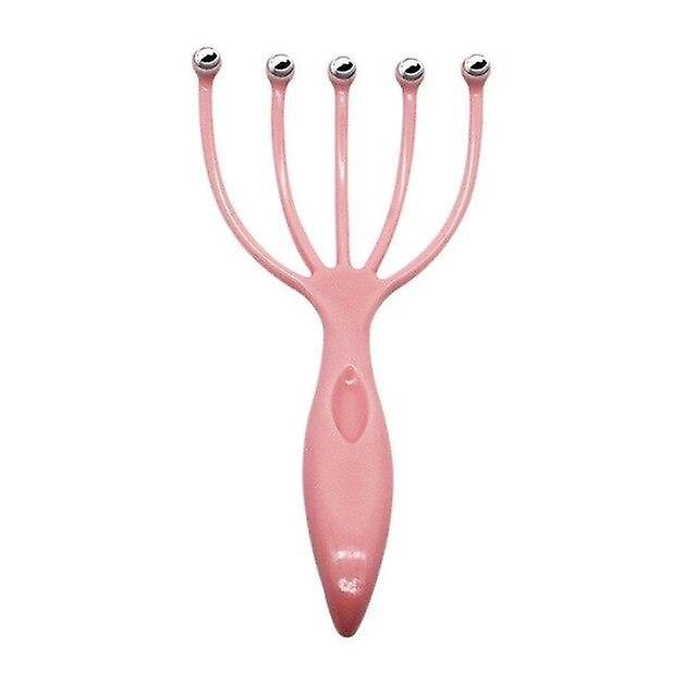 Slowmoose Head Ball Steel Scalp Massager - Relaxation Massage Five Finger Massager pink