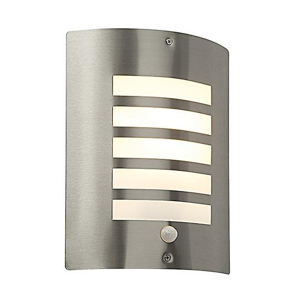 Saxby Lighting (Poole) Bianco Outdoor Wall IP44 60W Brushed Stainless Steel & Opal PIR IP44 - E27