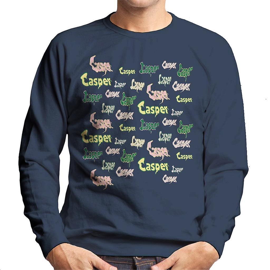 Casper The Friendly Ghost Logo Fonts Men's Sweatshirt Navy Blue XX-Large