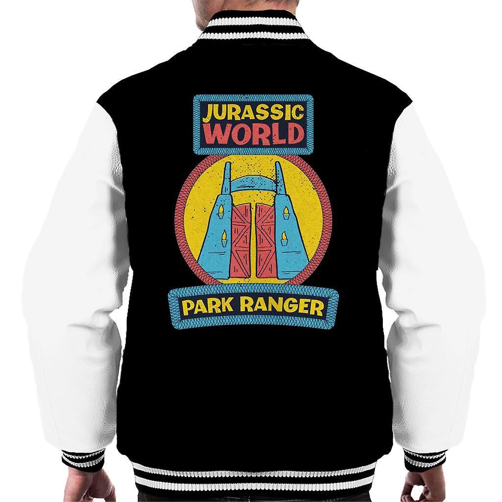 Jurassic Park Entrance Park Ranger Men's Varsity Jacket Black/White X-Large