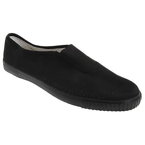 Gusset Black Canvas Plimsolls