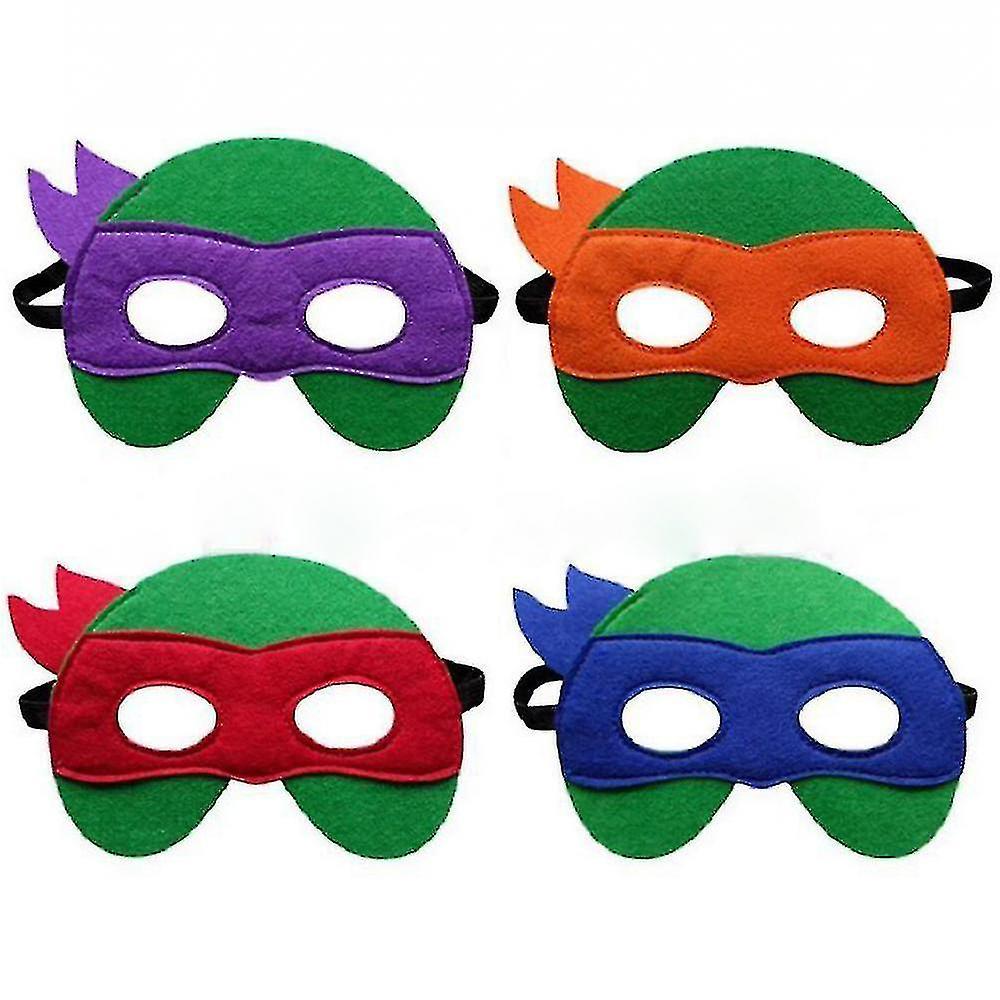 Mssugar Halloween Children's Cartoon Felt Teenage Mutant Ninja Turtle Masks Pack Of 4 red/blue/purple