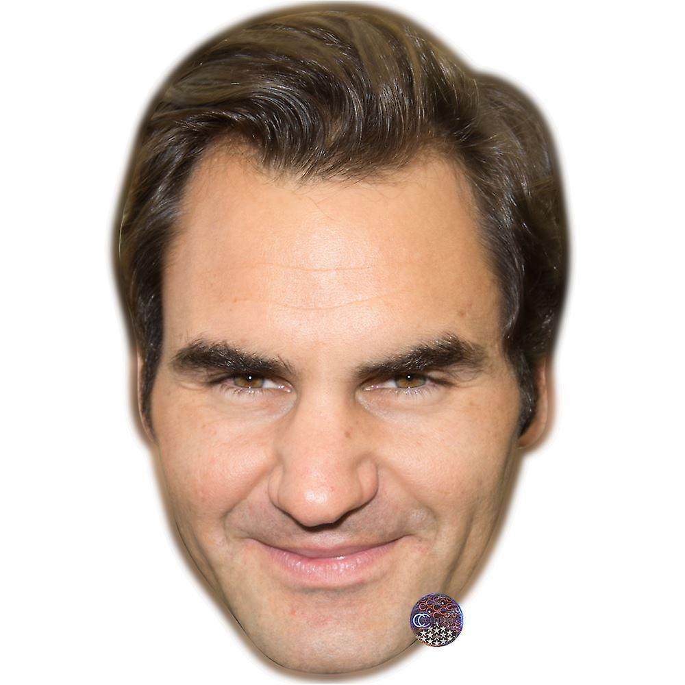 Celebrity Cutouts Roger Federer (Smile) Celebrity Mask, Flat Card Face