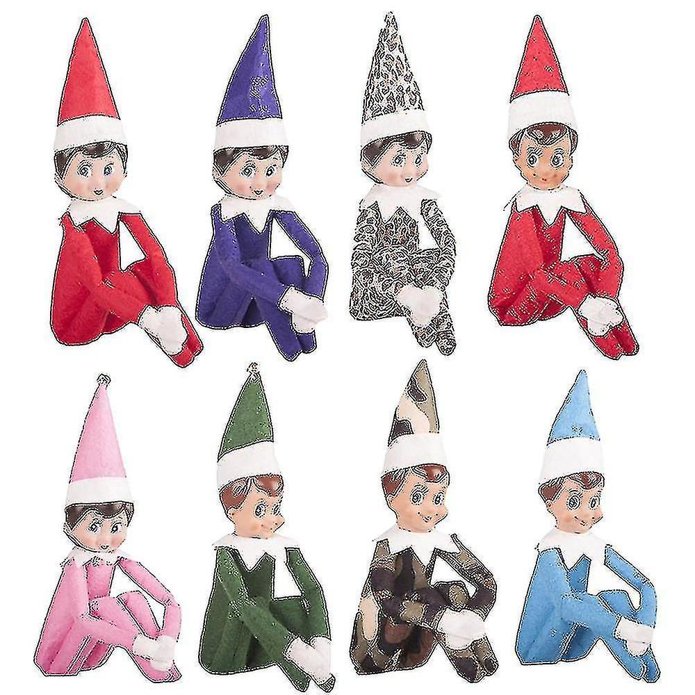 Elciaicle Christmas Novelty Plush Doll Toy Elf Boy Girl Statue Christmas Gift Stand Green Clothes