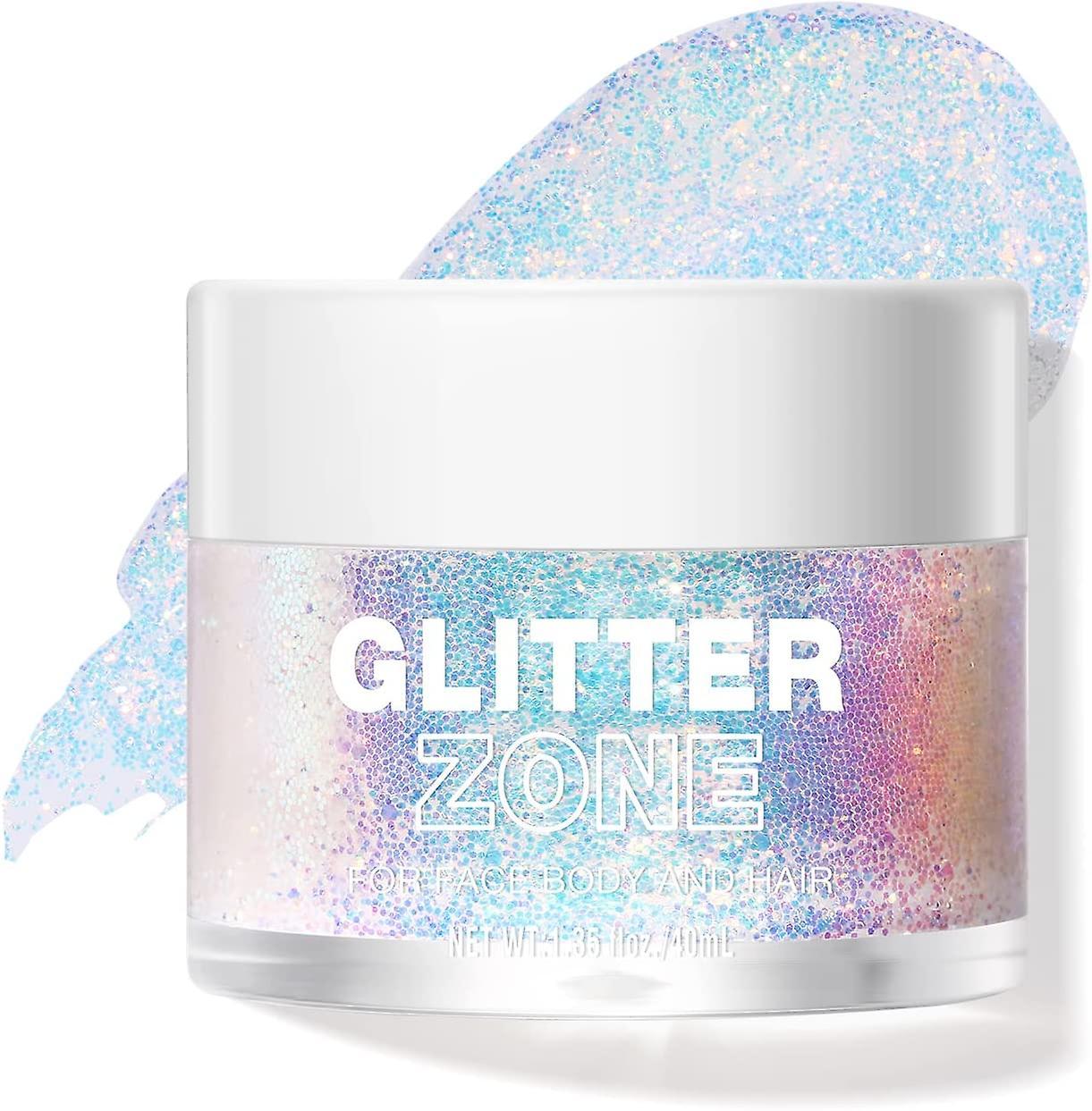 Frusde Biodegradable Holographic Body Glitter Gel, Liquid Chunky Shimmer Body Glitter Gel, Long-lasting Glitter For Face Body Color 01