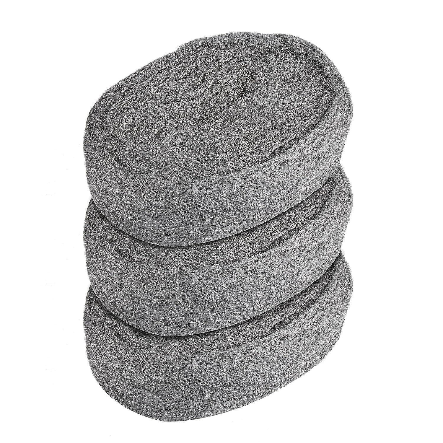 Wenkeay Steel Wool, Pack Of 3 Steel Wool 0000 Grade Cleaning Wire Wire Wool Polishing Steel Wool For Cleaning Polishing Maintenance And Finishing W...