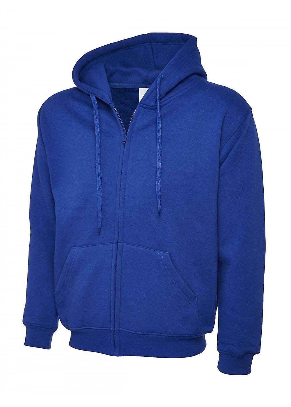 Men's Uneek Adult Classic Full Zip Hooded Sweatshirt UC504 Royal M