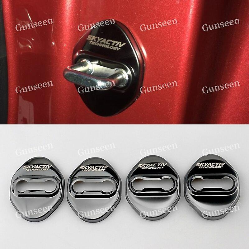 Vehicle Car Door Lock Cover Protector Accessories Sticker For Mazda 2 3 6 Demio Cx3 Cx-5 Cx5 Cx 5 Cx30 Cx8 Cx7 Cx9 Mx5 Axela Atenza 4pcs Silver