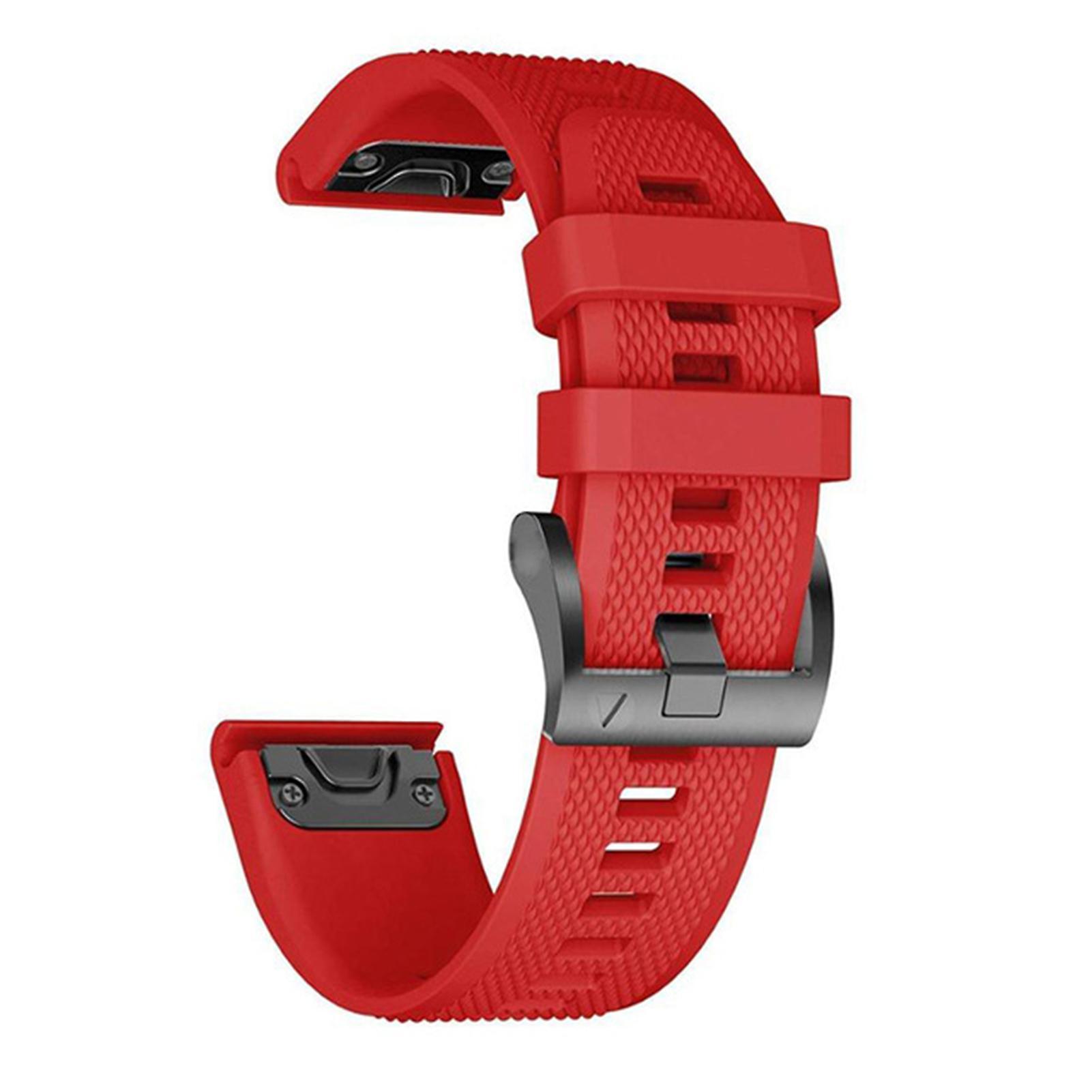 Fairnull Watch Band 22mm Quick Release Soft Silicone Smart Watch Wrist Strap Replacement for Garmin Fenix 7X 6X 6 5X Plus Red 22 mm