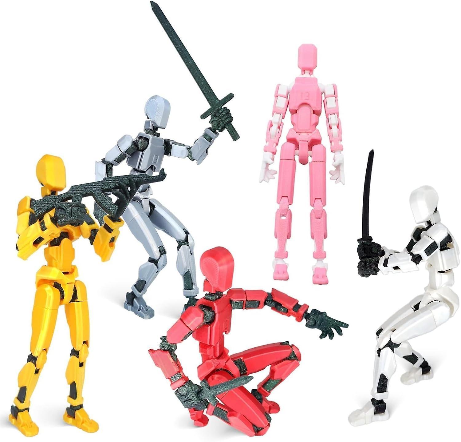 ILWHE T13 Action Figure, T13 Action Figure, Action Figures with Multiple Joints, 3D Print of Movable Figures Red