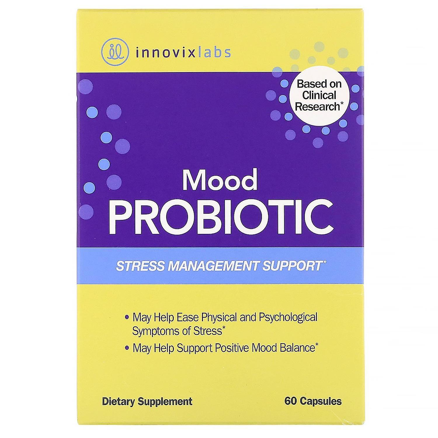 InnovixLabs, Mood Probiotic, Stress Management Support, 60 Capsules