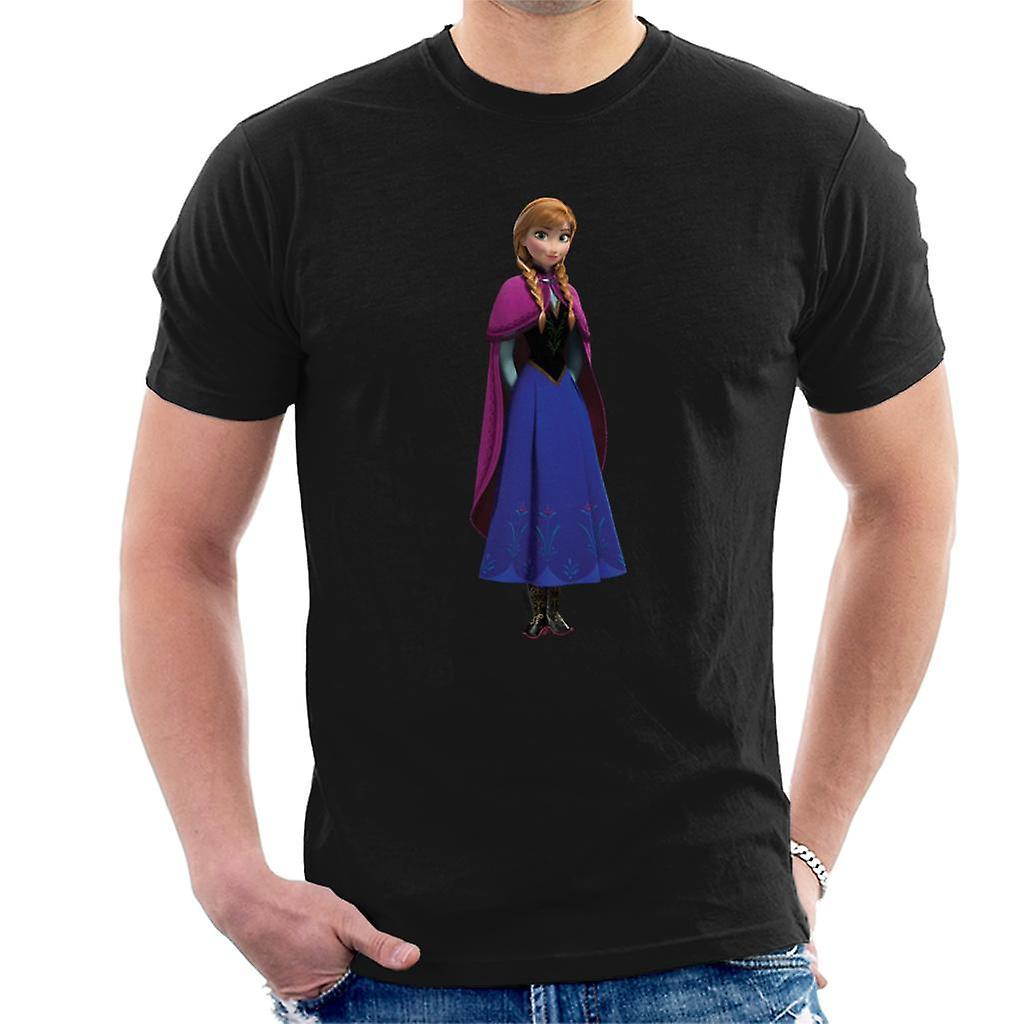 Disney Frozen Princess Anna Hands Behind Back Men's T-Shirt Black Medium